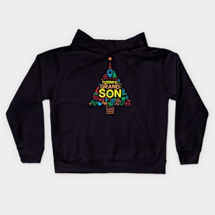 Terrific Grandson - Xmas Tree 2 - Christmas Kids Hoodie